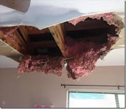 What could happen if you neglect taking action. (A hole in the ceiling.)